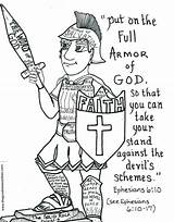 Armor God Coloring Pages Ephesians Printable Bible Pillars Six Character Kjv Kids Armour Sheets Shiva Lord School Sunday Crafts Adults sketch template