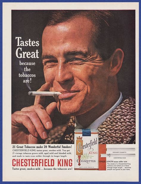 vintage  chesterfield king cigarettes tobacco smoking print ad  ebay