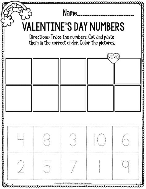 valentines day math worksheets  kindergarten pics  math