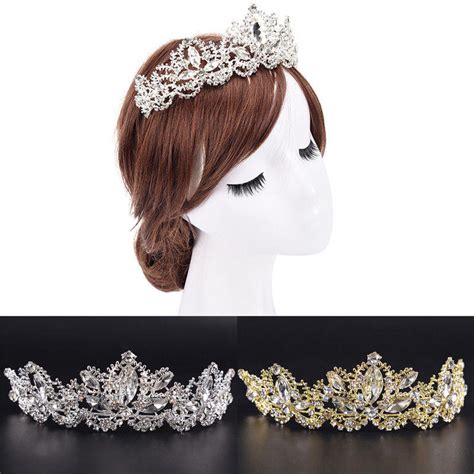 rhinestones baroque bridal crown tiara wedding hair headdress flower
