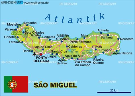 map  sao miguel azores island  portugal welt atlasde