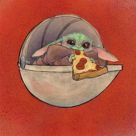 baby yoda drawings imagine  child enjoying junk food   kinds