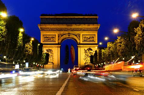 wallpapers paris champs elysees night lights