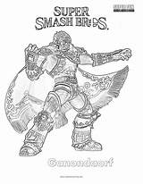 Coloring Smash Ganondorf Super Brothers Bros Pages sketch template