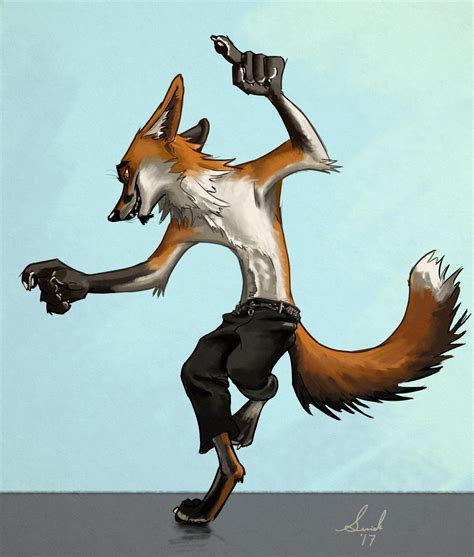 doodled  dancing fox furry