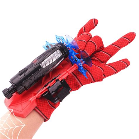 spiderman gloves web shooter  kids plastic cosplay glove hero