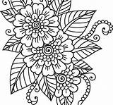 Flower Coloring Pattern Pages Floral Color Getcolorings Getdrawings Printable Colorings sketch template