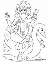 Brahma Lord Hindu Hinduism Brahman Vishnu Drawings Esa Deforme Criatura Printable Library Ganesha Hanuman sketch template
