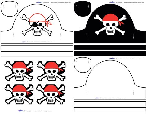 printable cut  pirate hat template