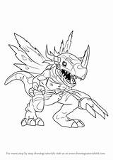 Digimon Metalgreymon Draw Virus Drawing Step Tutorials Drawingtutorials101 sketch template