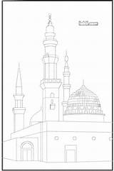 Masjid Nabvi Nabawi Colouring Gumbad sketch template
