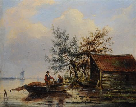 george henry hendriks paintings prev  sale fishermen   rowing boat  dawn