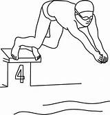 Colorare Tuffo Nuotatore Nuoto Disegni Nageur Che Bambini Gara sketch template