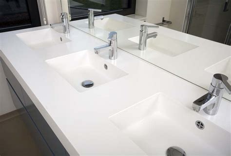 Small Bathroom Space Saving Ideas Countertop With Integrated Sink