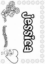 Jessica Coloring Pages Color Names Hellokids Print Girls Popular sketch template