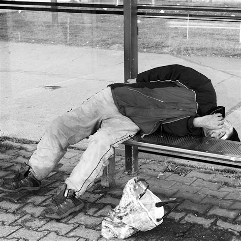Homeless Man Sleeping Drunk Social Free Image From