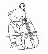 Violin Coloring Cello Pages Color Playing Bear Printable Toddler Lovely Kids Print Getcolorings Getdrawings Baroque sketch template