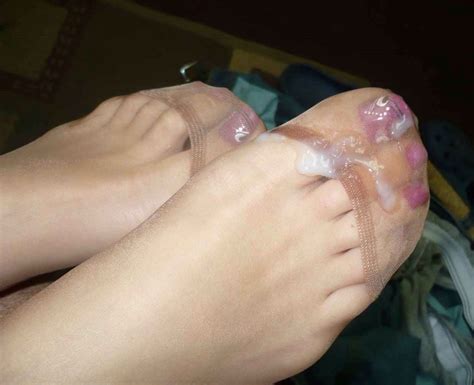 Image  In Gallery Cum Covered Nylon Feet 1 Picture 4