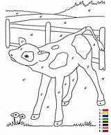 Color Number Coloring Pages Farm Numbers Kids Printable Easy Printables Nummer Op Sheets Calf Baby Activity Calves Kleur Boerderij Colouring sketch template
