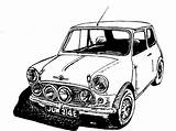 Mini Cooper Drawing Car Classic Etsy Voiture Sports Decor Wall Side Drawings Dessin Print Austin Copper Pages Tableau Minis Sketch sketch template