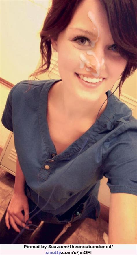 Cum Facial Jizz Sexatwork Nurse Milf Selfie Brunette Smile