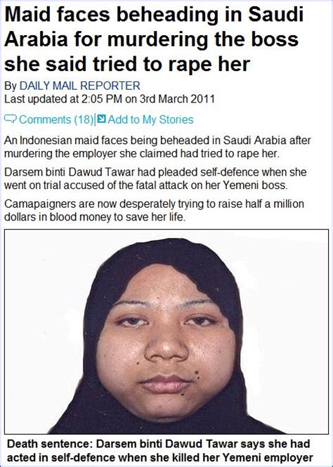 Saudi Arabia Indonesian Maid Faces Beheading For Killing Boss Who