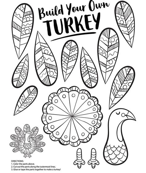 build   turkey  crayolacom  thanksgiving coloring pages