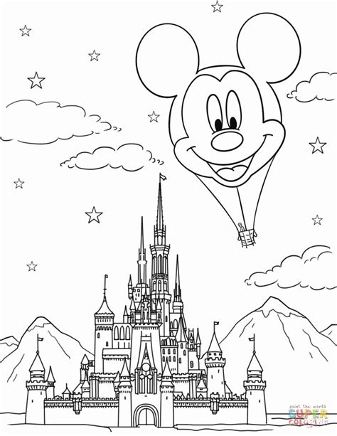 disney castle coloring page awesome disney castle  mickey mouse hot