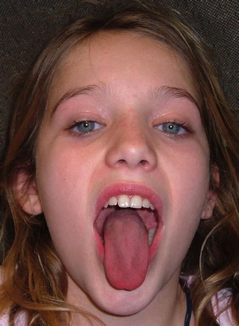 mature woman mouth open tongue