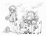 Manga Coloring Book Pop Pages Books Color Cute sketch template