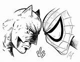 Batman Spiderman Vs Drawing Getdrawings sketch template