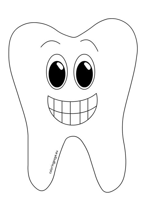 tooth coloring page printable printable word searches