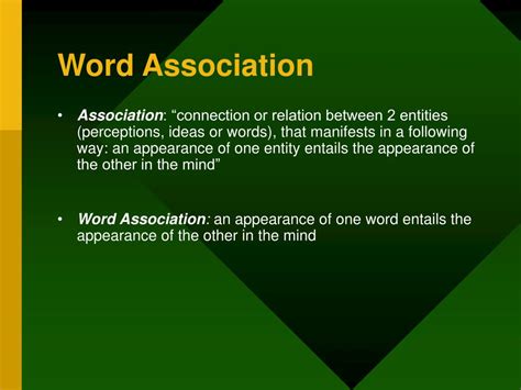 Ppt Word Association Thesaurus As A Resource For Building Wordnet