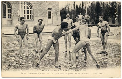 Cool Wrestling C 1910 Reims Au College D Athlètes