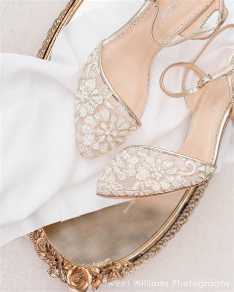 low heel elegant gold wedding shoes for bridesmaids and
