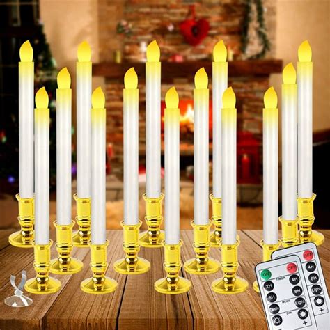 Christmas Window Candles Lights 14 Pack Battery Operated Flameless