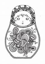Russian Coloring Dolls Doll Pages Adults Original Mandala Printable Color Matryoshka Babushka Russia Adult Tattoo Coloriage Russe Poupée Christmas Gratuit sketch template