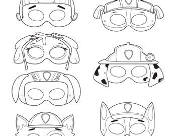paw patrol printable masks sketch coloring page