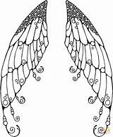 Wings Fairy Coloring Pages Wing Double Printable Angel Drawing Heart Adult Ailes Fairies Drawings Coloriage Butterfly Adults Dessin Fée Color sketch template
