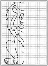 Grid Drawing Lion Template sketch template