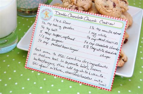 gingerbread christmas cookies  printable recipe card frog