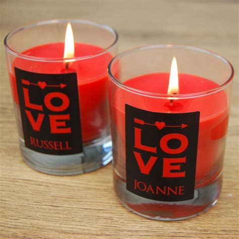 pair of personalised love candles the t experience