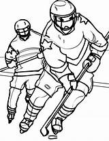 Hockey Coloring Player Pages Ice Goalie Chasing Opponent Mask Nhl Printable Color Print Getcolorings Netart sketch template