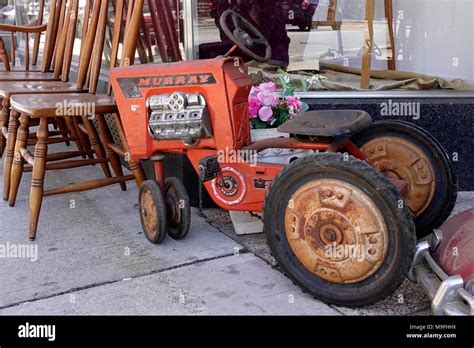 vintage childs pedal tractor stock photo alamy