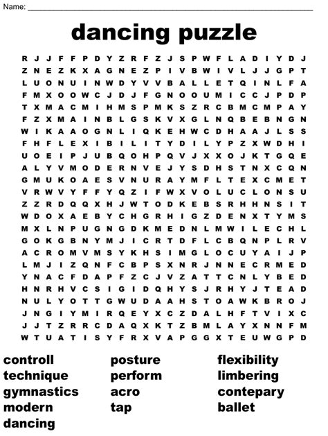 dancing puzzle word search wordmint