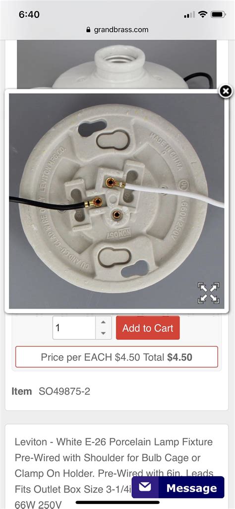 porcelean light fixture socket wiring diagram