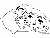 Coloring Pages Sleeping 101 Dalmatians Dalmatian Puppy Disneyclips Dog Snow Funstuff sketch template