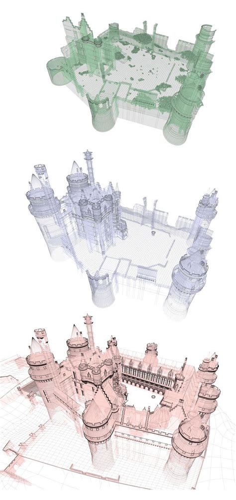 chateau de pierrefonds castle architecture visualization compiegne