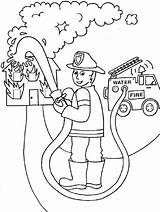 Firefighter Colouring Fireman sketch template