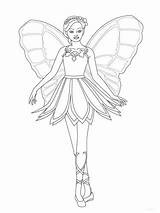 Barbie Coloring Mariposa Pages Printable Movie sketch template